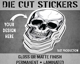 Custom Die Cut Vinyl Stickers | Gloss or Matte | Waterproof, Oilproof, Permanent and Laminated for Added Durability | Made in the USA |