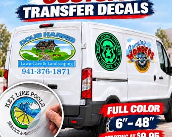 Custom Vinyl Decal - Transfer Decals - Window Sticker - Car Graphics - Trailer Stickers - Die Cut Logo - Waterproof
