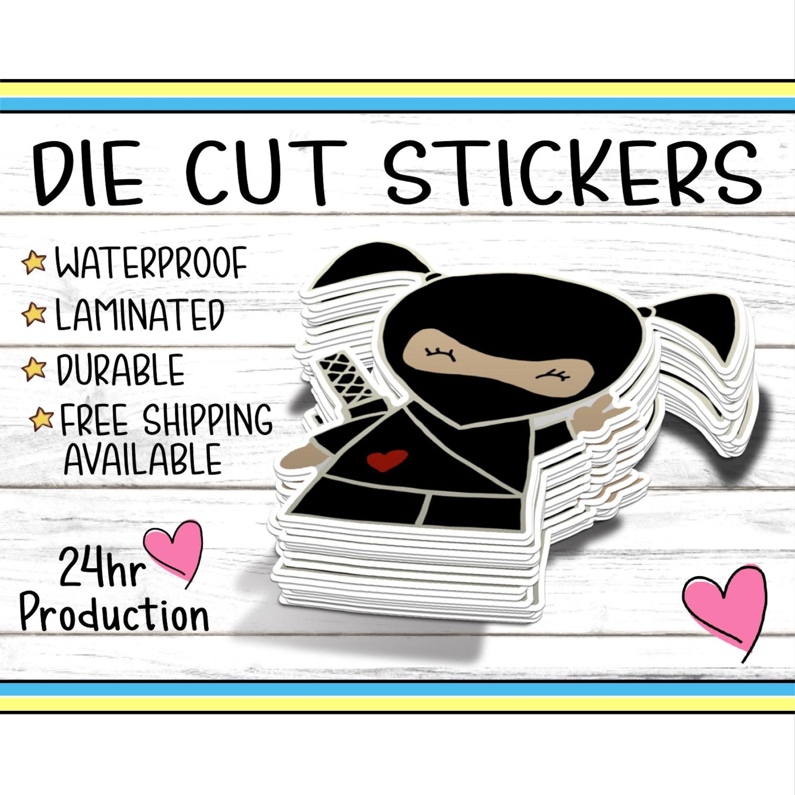 Custom Die Cut Stickers | Premium Vinyl Waterproof Stickers | UV Gloss ...