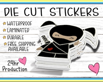 Custom Die Cut Stickers | Premium Vinyl Waterproof Stickers | UV Gloss or Matte Lamination | Bulk Stickers | Logos | We cut to any Shape.
