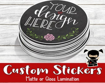 Custom Waterproof and Permanent Die-Cut Stickers | Matte or Gloss Lamination | Always Fast and Free Shipping