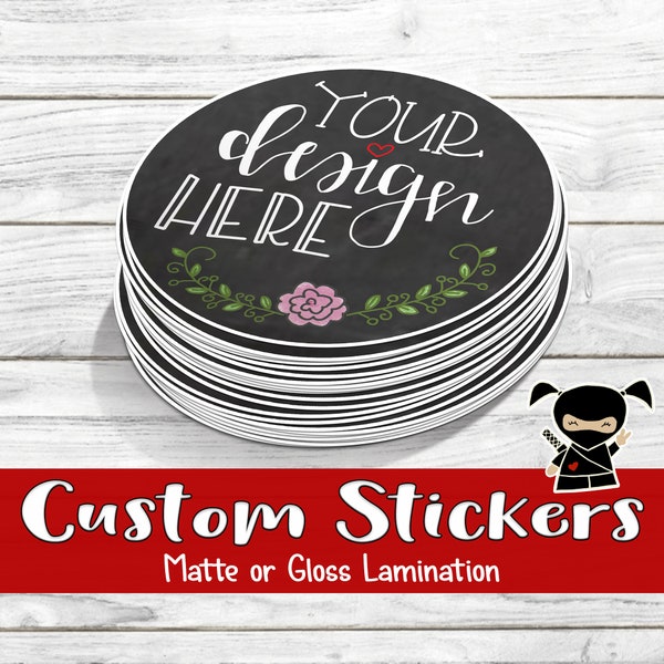 Custom Waterproof and Permanent Die-Cut Stickers | Matte or Gloss Lamination | Always Fast and Free Shipping