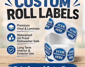 Custom Sticker Labels | Waterproof Stickers | Gloss or Matte Lamination | Your Logo or Design |Free Proof | FAST SHIPPING