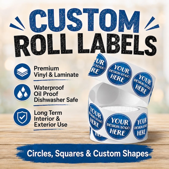 Custom Sticker Labels | Waterproof Stickers | Gloss or Matte Lamination | Your Logo or Design |Free Proof | FAST SHIPPING