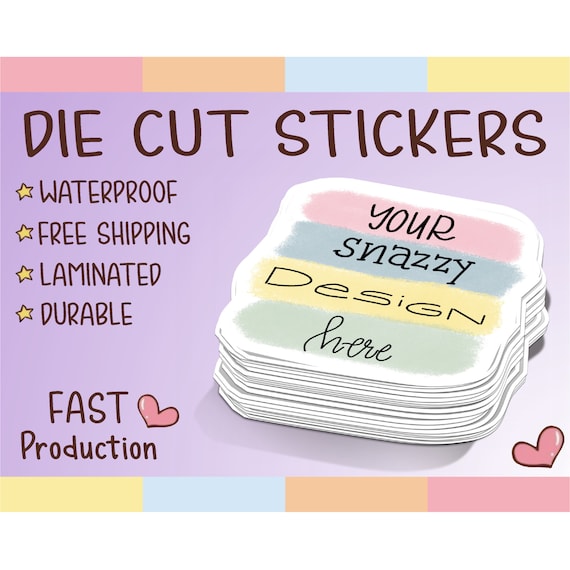 Custom Stickers, Premium Vinyl Waterproof Stickers + UV Gloss or Matte Lamination. Your Design/Artwork. We cut to any Shape.