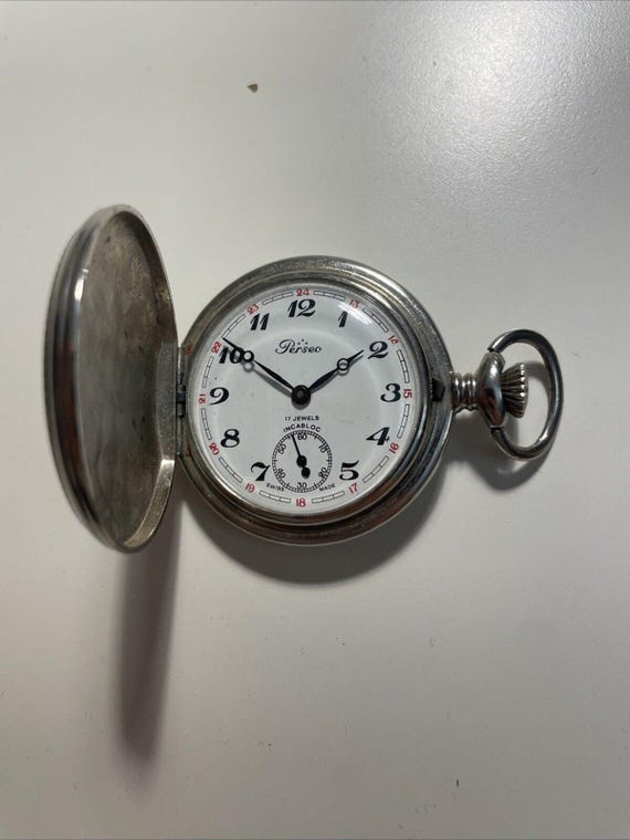 Perseo Incabolic Vintage Pocket Watch 17 Jewels Swiss Vintage