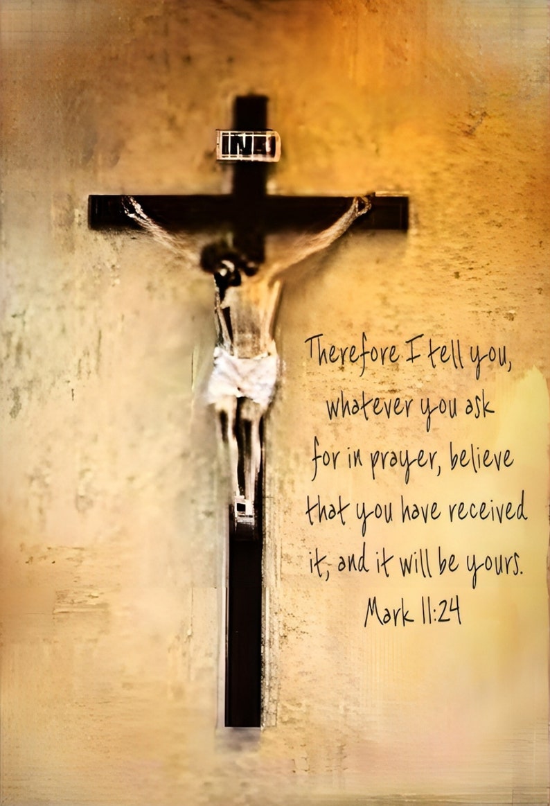 Cross Witha Scripture 5x7 Jesus on Cross Bible Verse Giclee Print Home Decor - Etsy