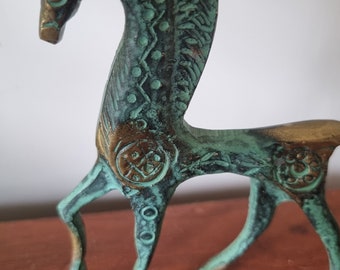 Greek Metal Horse Statue Etruscan Horse 12cm Tall Freestanding Ornament