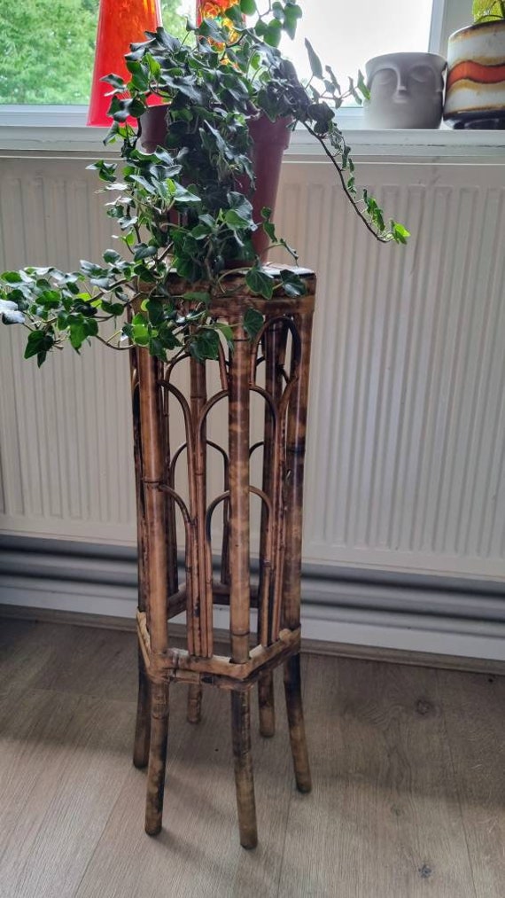 Vintage Bamboo Plant Stand Bohemian Interior Etsy