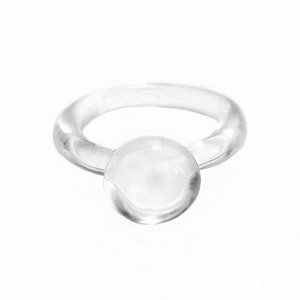 Glass ball ring, ball ring, large and impressive ring, glass ball ring, lampwork ring, borosilicate glass, minimalistic and simple, elegant