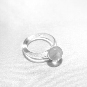 Glass ball ring, ball ring, large and impressive ring, glass ball ring, lampwork ring, borosilicate glass, minimalistic and simple, elegant image 6