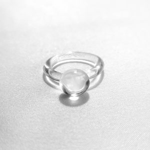 Glass ball ring, ball ring, large and impressive ring, glass ball ring, lampwork ring, borosilicate glass, minimalistic and simple, elegant image 4