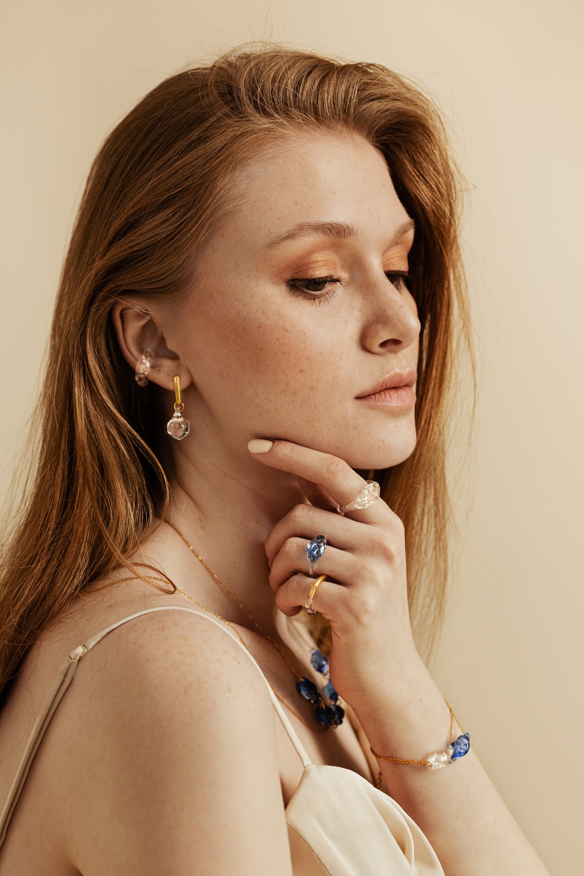 Handcrafted Glass Clear Drop Earrings, Mermaid Earrings