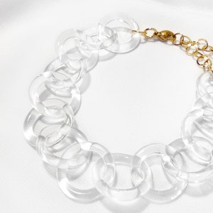 Minimalist glass bracelet, lampwork bracelet, borosilicate glass, link bracelet, chain bracelet, unique woman, steam punk, geometric, rock image 3