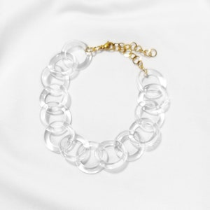Minimalist glass bracelet, lampwork bracelet, borosilicate glass, link bracelet, chain bracelet, unique woman, steam punk, geometric, rock image 2