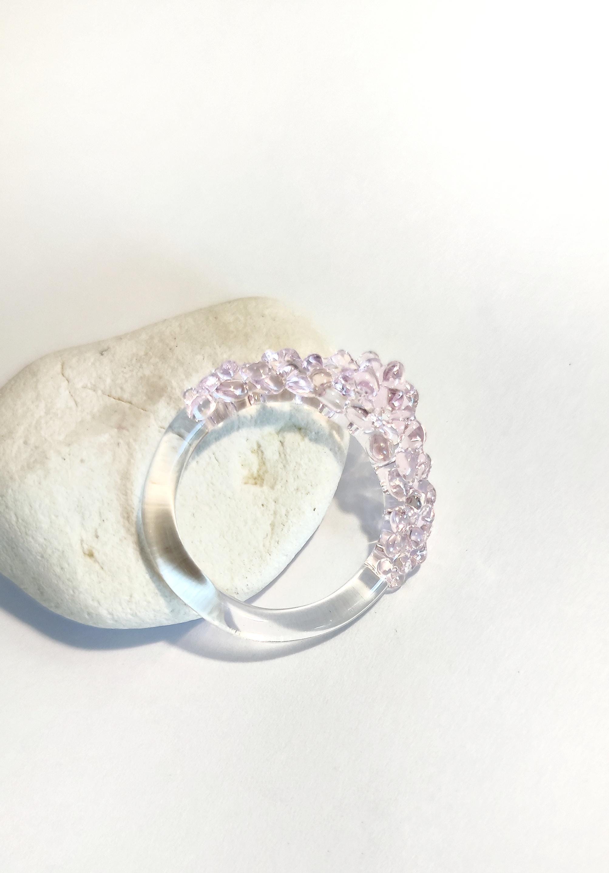 Gorgeous Pink Glass Ring, Minimalist and Simple, Elegant Ring, Lampwork ...