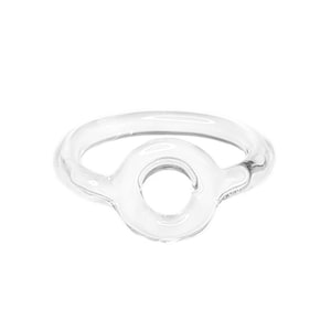 Anello di vetro unico con cerchio, minimalista e semplice, anello elegante, lavorazione a lume, vetro borosilicato, anello cocktail, anello circolare, anello ciambella immagine 2