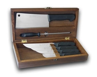 Küchenmesser Set, verschiedene Arten von Messerset mit Holzgriff, Boxmesser Set, Hochzeitsgeschenk