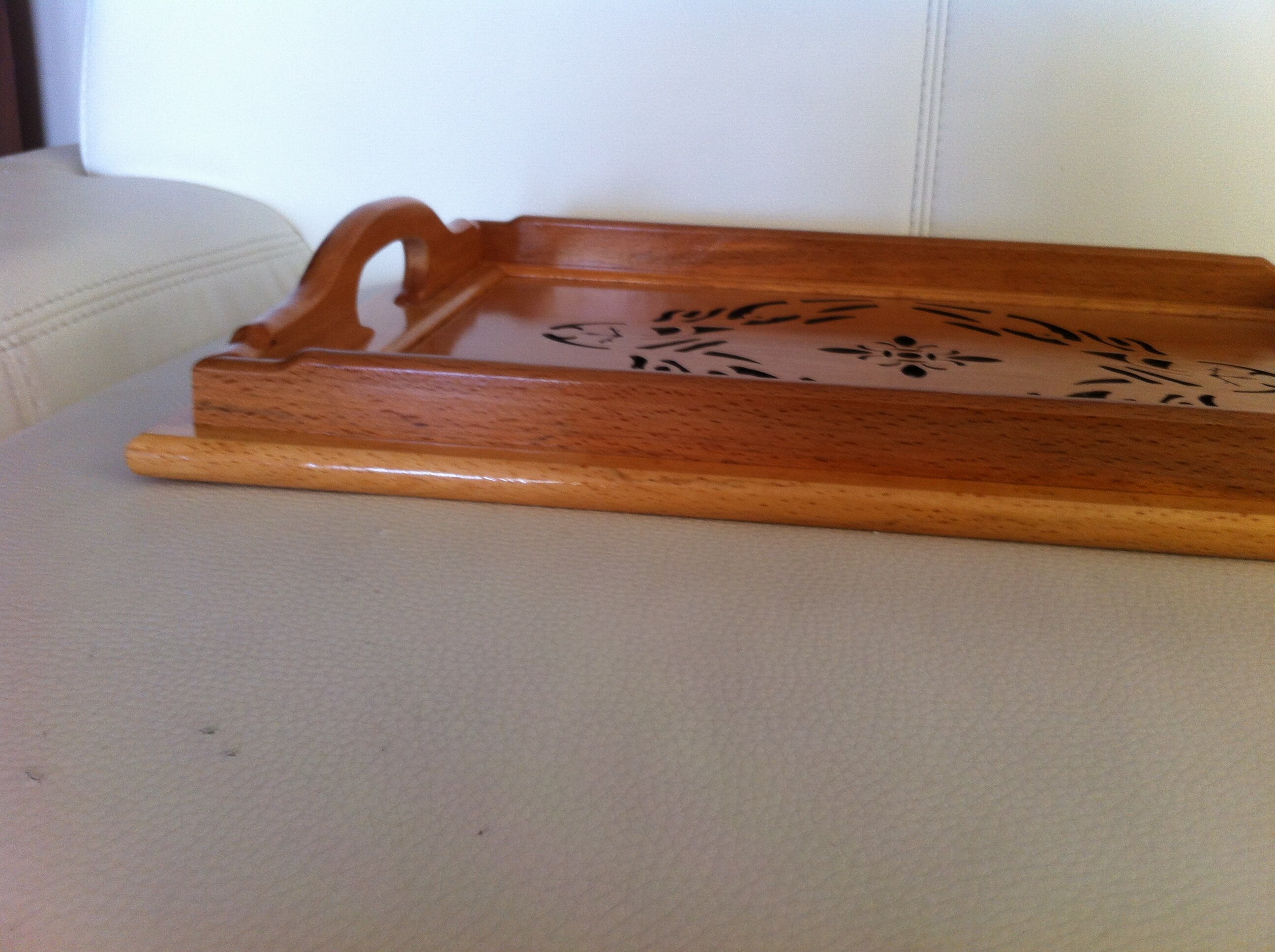 Laser engraved pattern tray Wooden Tray With Handles Unique Etsy