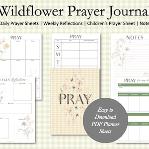 Femininer botanischer Gebetsplaner, Bibel-Studienplaner, druckbarer Gebetskalender, Gebetsplaner, A5, Halbbuchstabe, happy planner