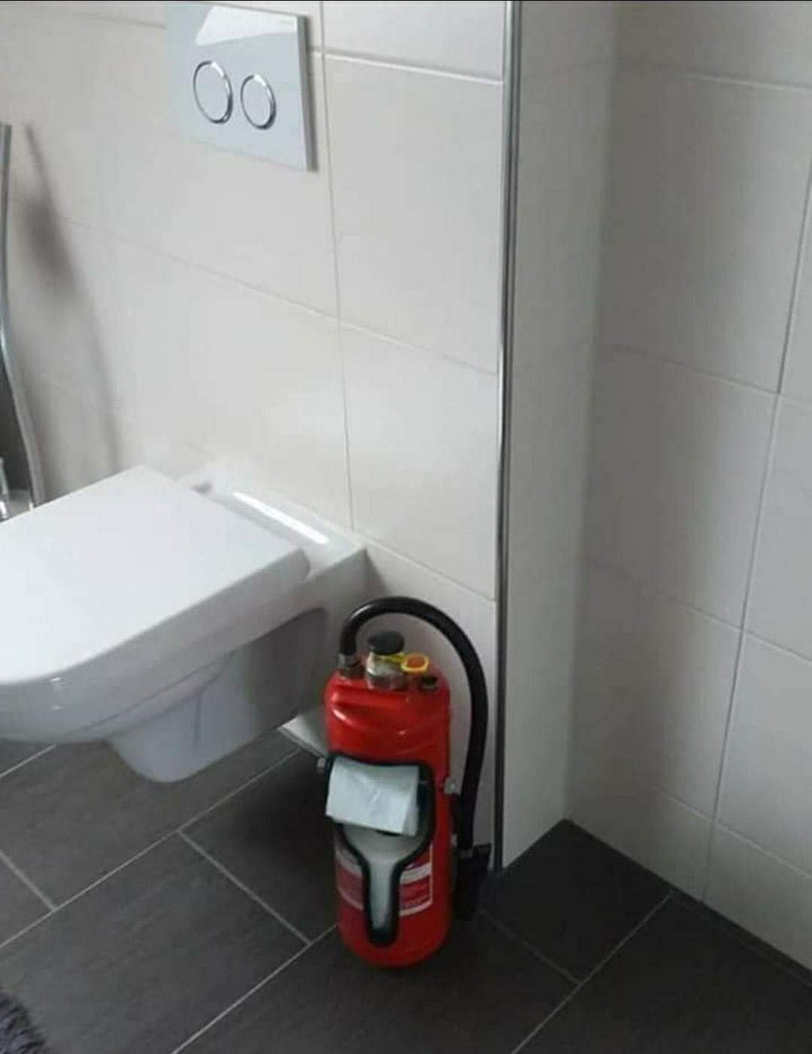 Fire extinguisher toilet paper roll holder Etsy