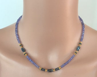 Tanzanite with Teal Kyanite Necklace