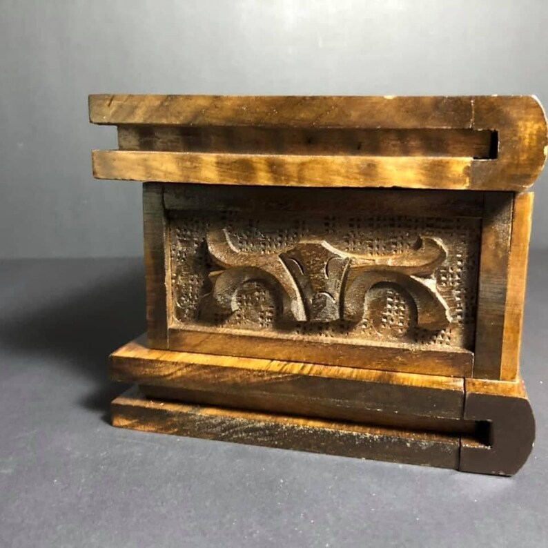 Encrypted Chest Jewelry Boxes Handmade Wood Secret Box Etsy