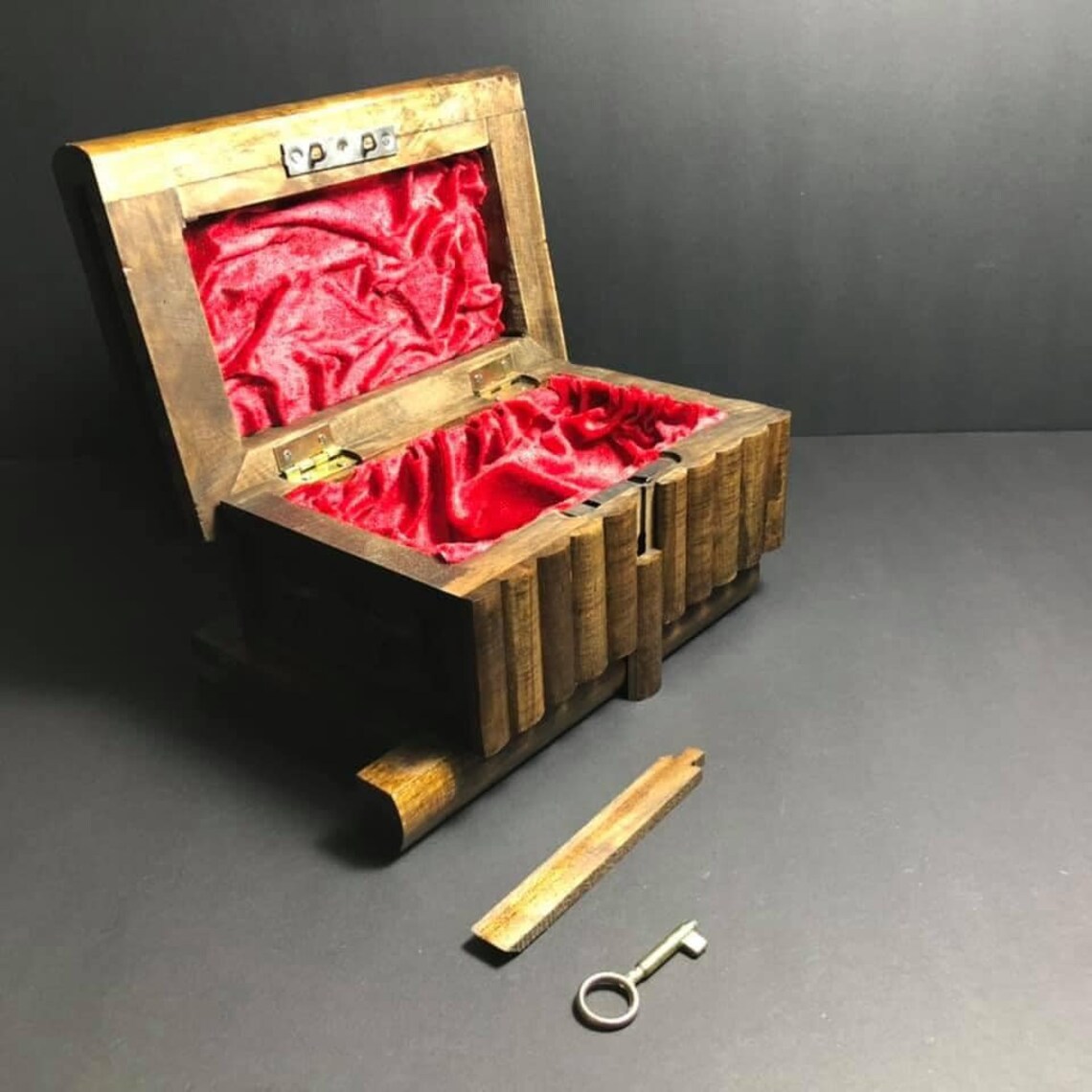 Encrypted Chest Jewelry Boxes Handmade Wood Secret Box Etsy