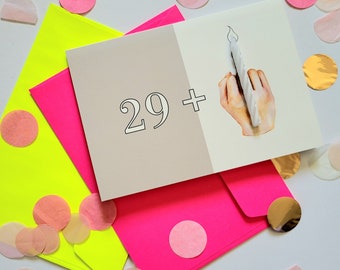 Klappkarte "happy 30", Geburtstagskarte zum 30. Geburtstag, Grußkarte zum 30. , Stinkefingerkarte mit Geburtstagskerze, Karte mit Kerze