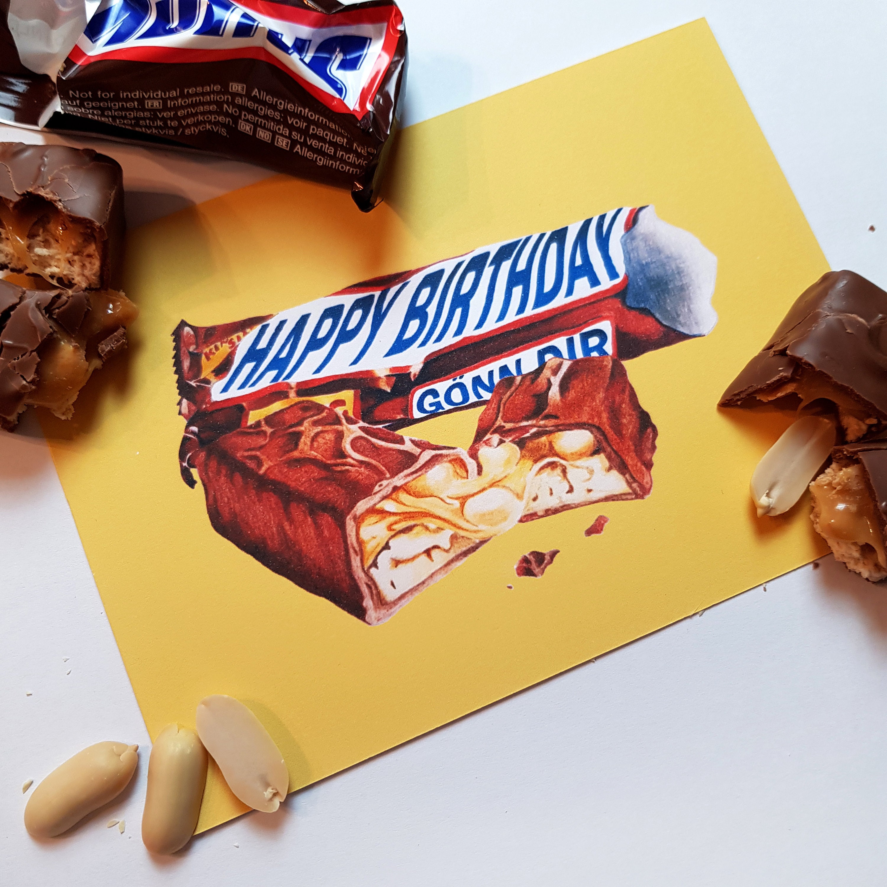 Postcard Birthday Snack Birthday Card Happy | Etsy