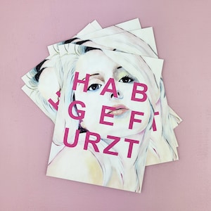 Postkarte "Gefurzt", lustige, witzige Karte, female Empowerment, Feminismus Karte, humorvolle Postkarte Pink Frau, Kühlschrankpoesie