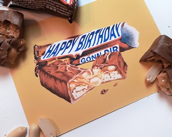 Postkarte "Geburtstagssnack", Geburtstagskarte, Happy Birthday, Männerkarte