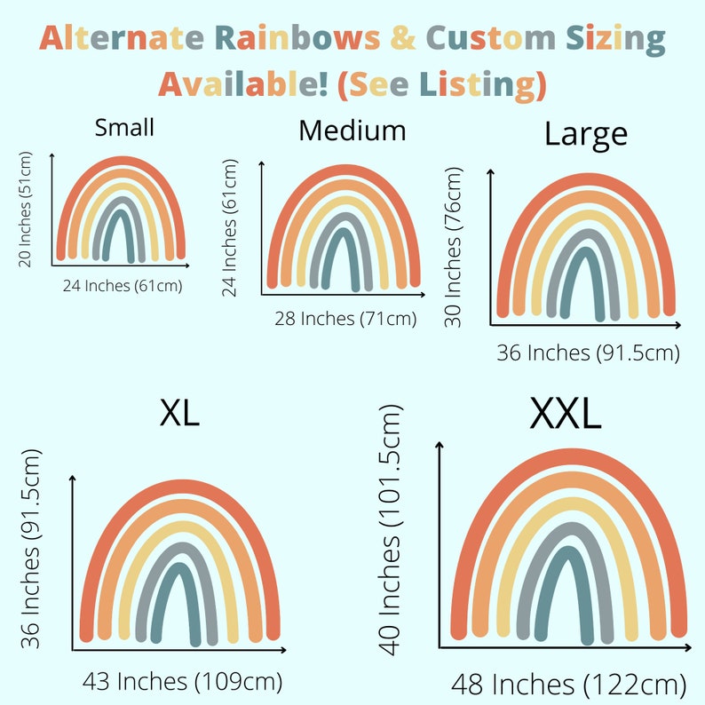 Large Rainbow Decal / Boho Rainbow Sticker / Bedroom Decor / Etsy