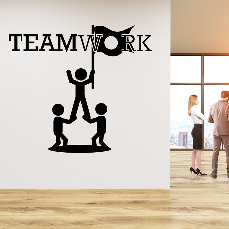 Teamwork Lifting Person Wall Decal / Business Values Custom Etsy