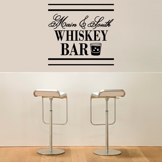 Custom Whiskey Bar Decal / Customizable Bar Sign / Whiskey Bar Etsy