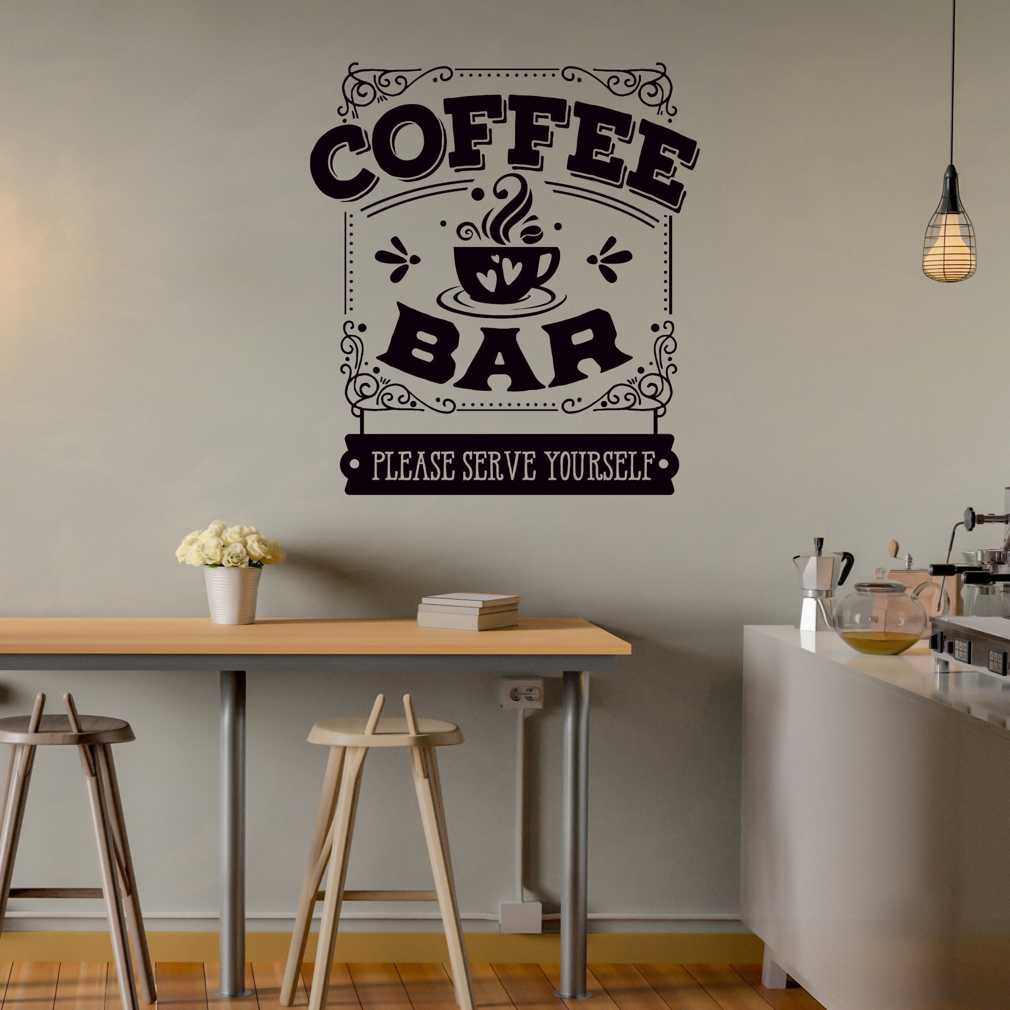 Coffee Bar Decal / Kitchen Decal / Coffee Sticker / Coffee Etsy