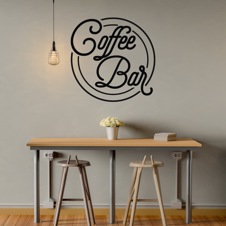 Retro Coffee Bar Decal / Kitchen Decal / Coffee Sticker / Etsy