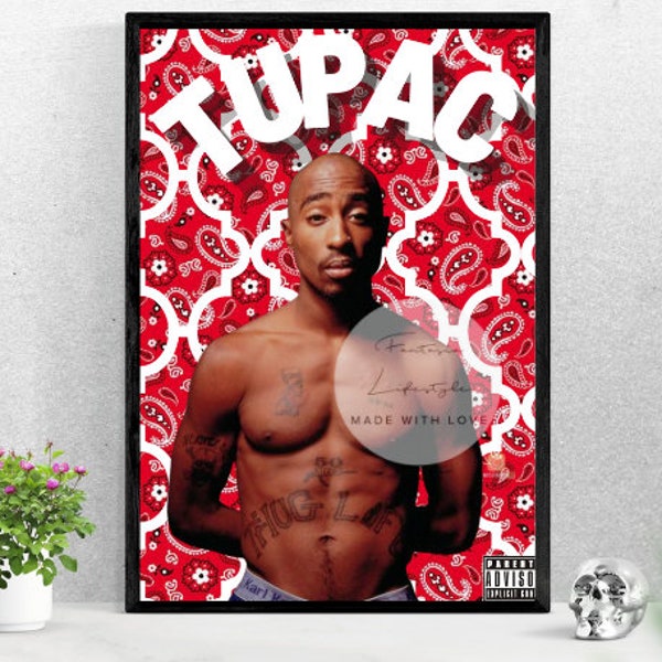 Tupac | Tupac Poster| Tupac Digital Poster| Digital Prints| Digital wall print| Hip hop Poster| Room Decor|