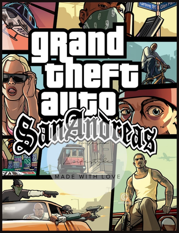 Grand Theft Auto T Shirt Novo Jogo GTA San Andreas Grand Theft