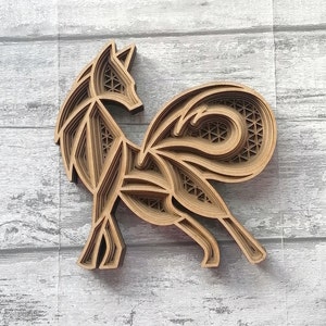 Wooden Layered Fox | Laser Cut | Wooden Decor | Wooden Home Accessories | Wood Ornament | Wooden Fox | Wall Art | Layered Design