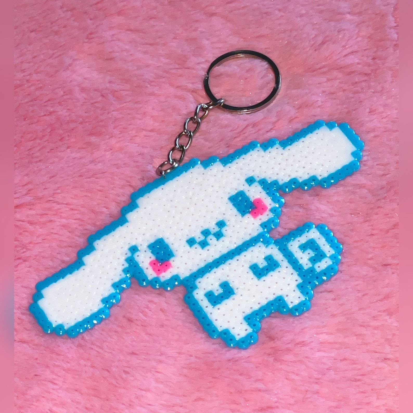 Hama Bead / Perler Bead Cinnamoroll Keychain Sanrio Etsy