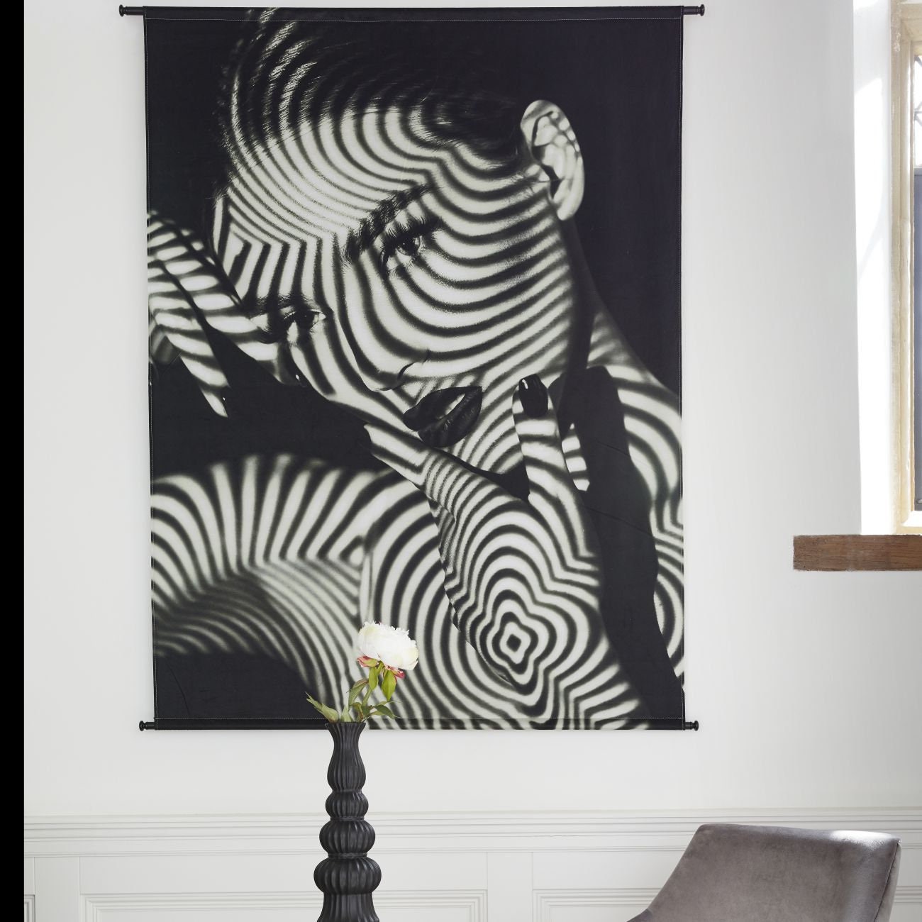 Velvet Wall Art Hanging 170cm X 140 Cm. Black and White Tiger Etsy UK