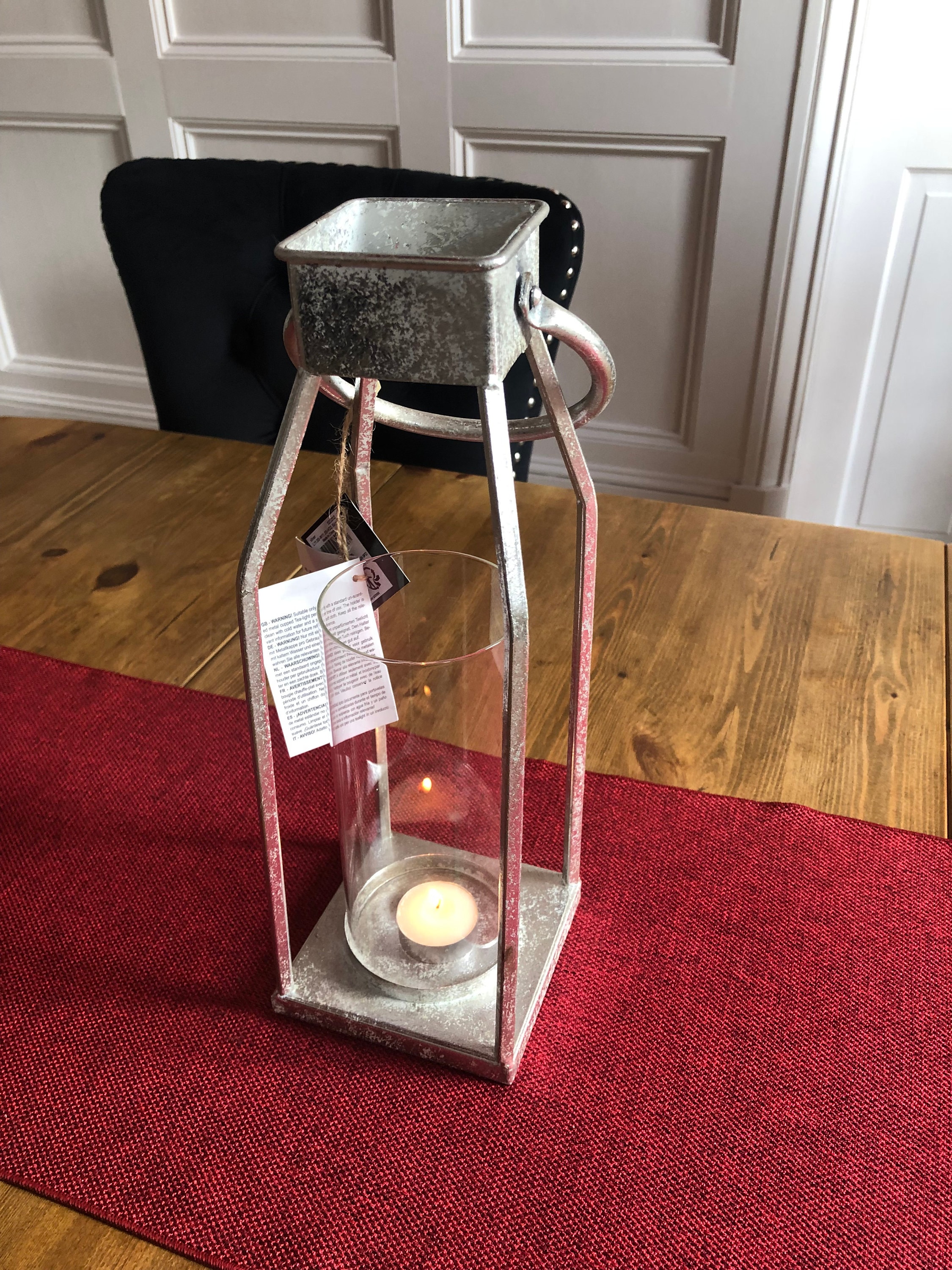 Silvered Lantern Tarnished Simplistic Silver Lantern With Votive: Rustic  Iron Candle Holder (35cm) Perfect Wedding Table Centrepiece - Etsy, image size:2250x3000