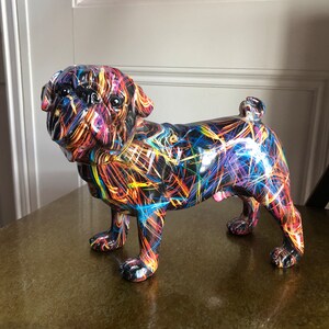 Fabulous Pug Dog Standing. Groovy Supernova Standing Pug. Beautifully Boxed, Perfect Gift. Size 25 x 13 x 20cm Gift Boxed