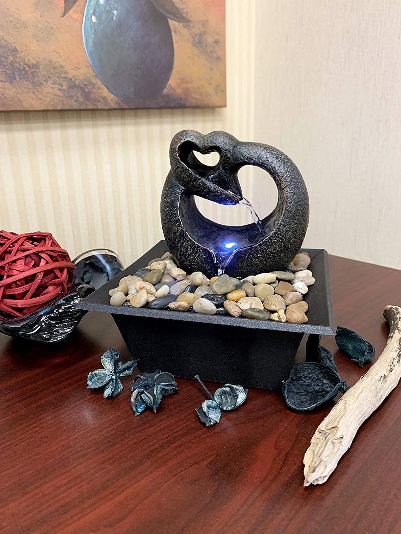 Love Adore Heart Tabletop Meditation Fountain Etsy