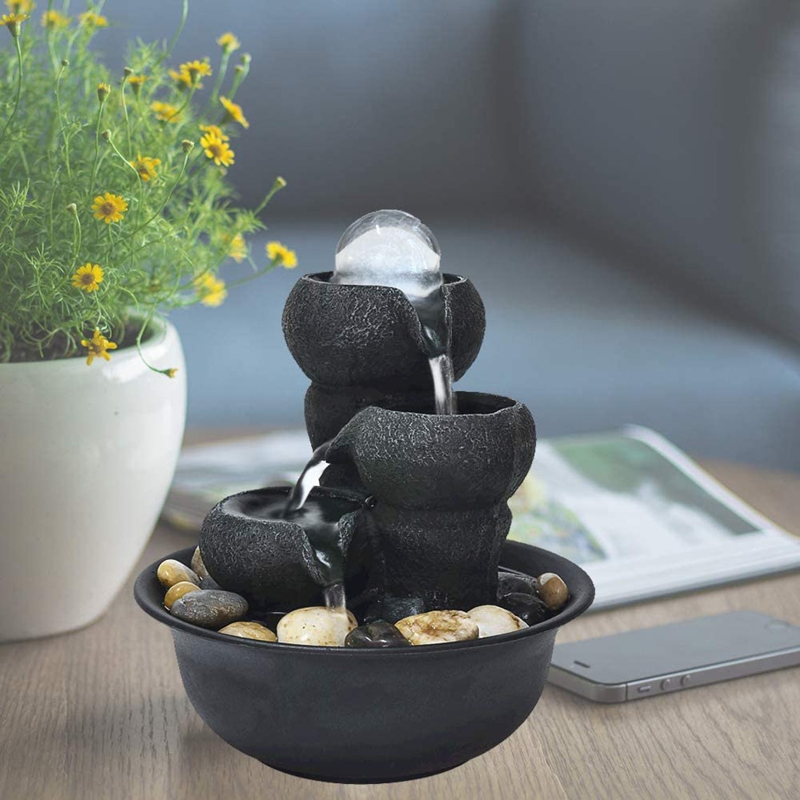 Relaxation Waterfall 3 Portable Feng Shui Fountain Indoor Etsy