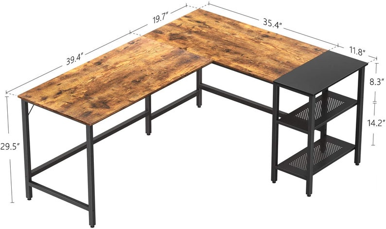 L Form Computer Schreibtisch mit Lagerung Regal Studie | Etsy