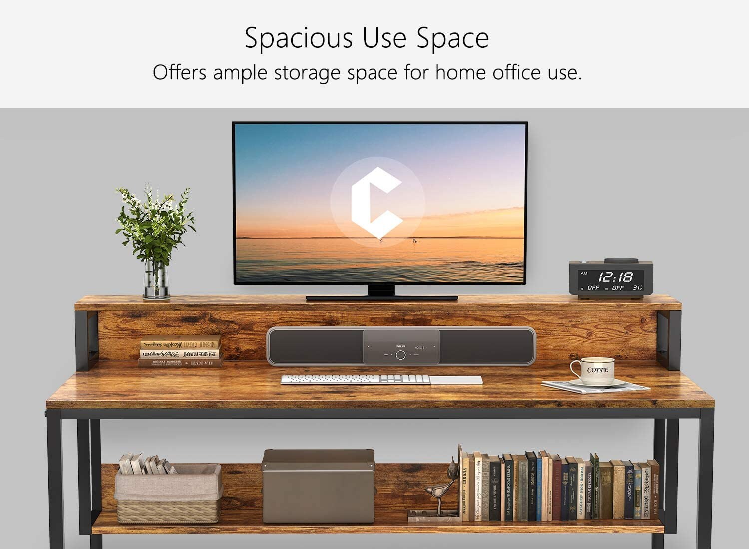 Mesa con estante de almacenamiento y estantería mesa de | Etsy