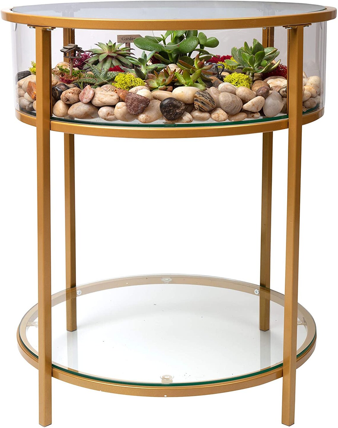 Round Terrarium End Table with Reinforced Glass Etsy