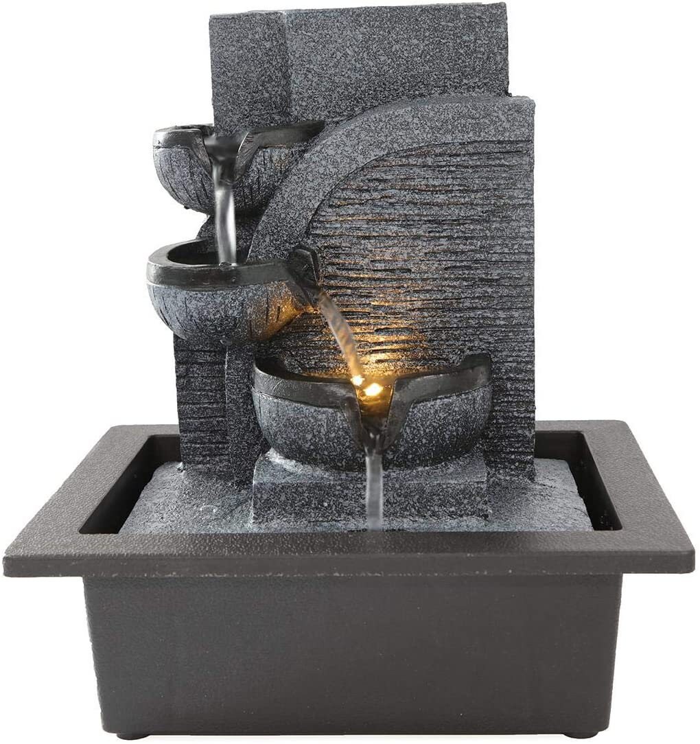 Tabletop Water Fountain Feng Shui Zen Indoor Desktop Waterfall Etsy